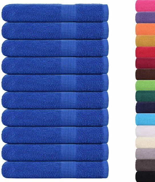 vidaXL Saunatücher 10er Set Blau aus 100% Baumwolle mit 360 g/m², Breite: 80 cm, Länge: 200 cm - Bild 1