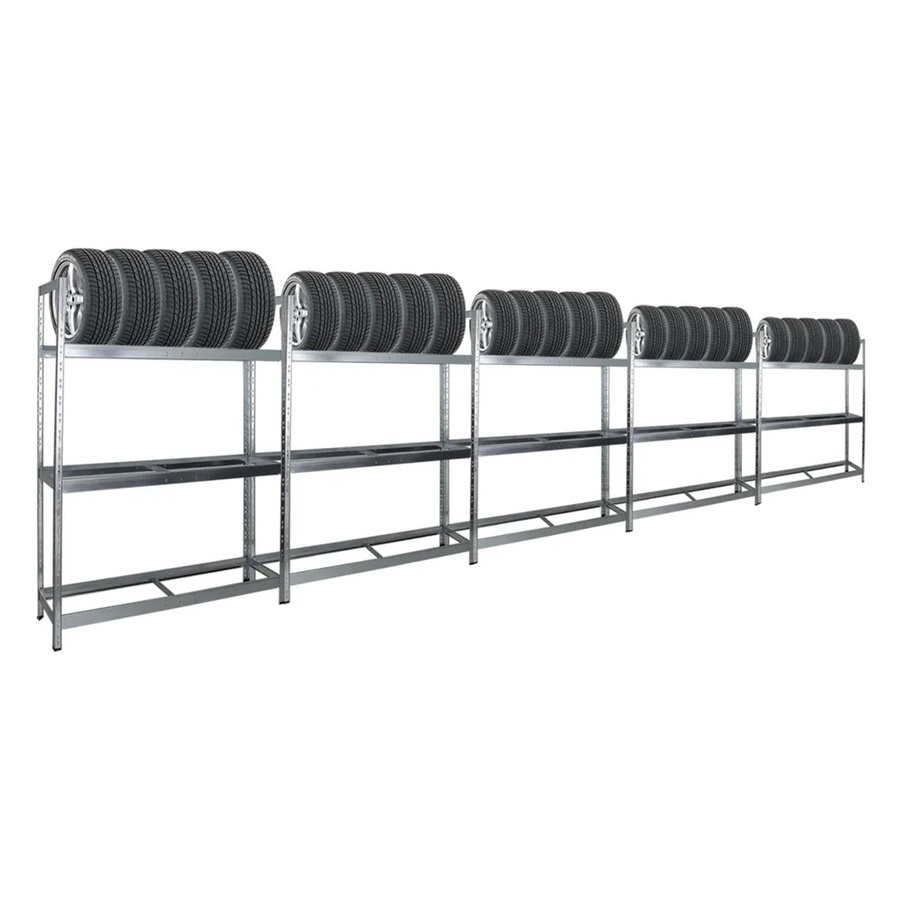 PROREGAL Reifenregal Tiger XL Set aus 5 Stück, verzinkter Stahl, H x B x T: 200 x 150 x 45 cm - Bild 2