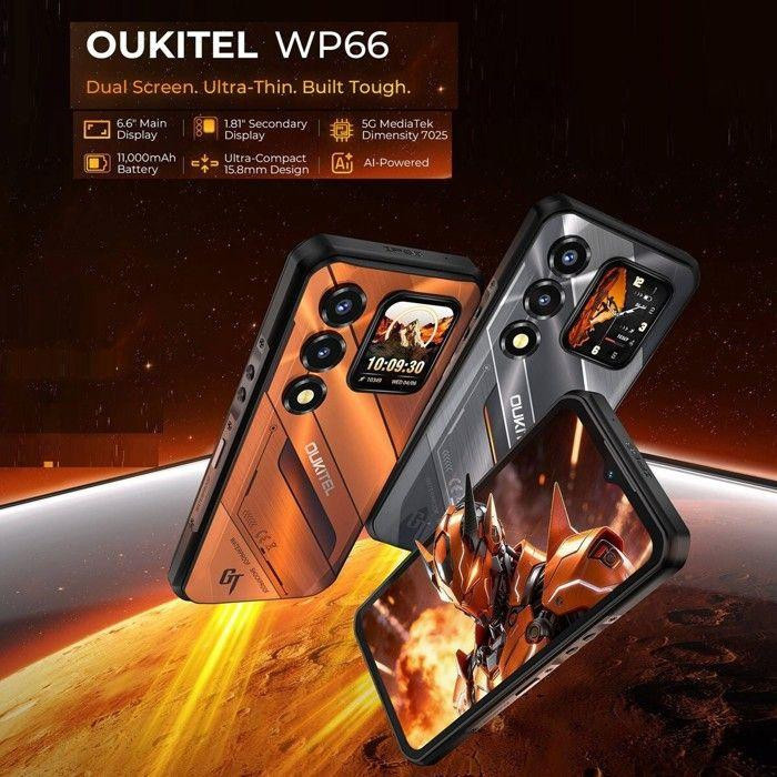 OUKITEL WP66 5G Robustes Smartphone mit 512 GB Speicher, 11000 mAh Akku, 6,6 Zoll FHD+ Doppelbildschirm, Android 16 und NFC in Schwarz - Bild 3