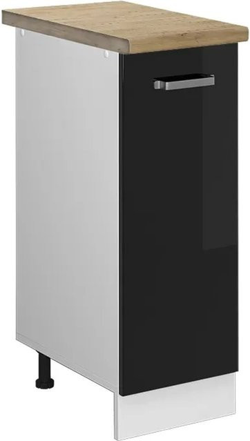 Vicco Apothekerschrank R-Line Medizinschrank für die Küche in Schwarz Hochglanz und Weiß mit Eiche-Optik, B/T/H: 30,0 x 20,23 x 60,0 cm - Bild 1