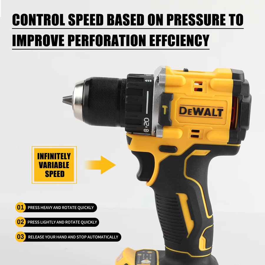 DeWalt DCD805 Akku-Bohrschrauber 20 V gelb bürstenloser Schlagbohrschrauber - Bild 6