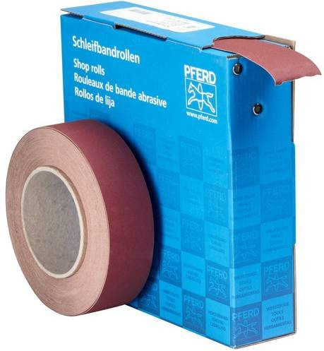 PFERD Korund Schleifbandrolle SBR für universelle Anwendung, Körnung 320, Breite: 3,8 cm, Länge: 25 m - Bild 1