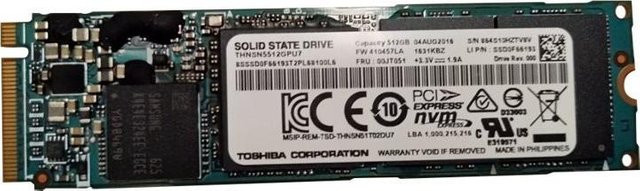 Lenovo SSD 512GB NVMe M.2 in Schwarz (00JT051) - Bild 1