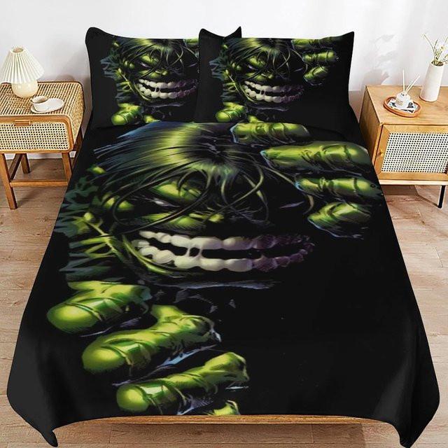 Flylo Hulk Bettwäsche Set 3-teilig aus Mikrofaser, Hautfreundlich und Atmungsaktiv, Multicolor, B/H: 210 x 210 cm - Bild 1