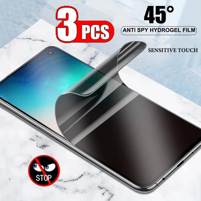3er-Pack Privatsphäre Hydrogel-Schutzfolie für Vivo Y02A Y02t Y03t Y04 Y17S Y18E Y19E Y36C Y37T Y19S Y31 Pro, Anti-Spy Screen Protector, transparent - Bild 1