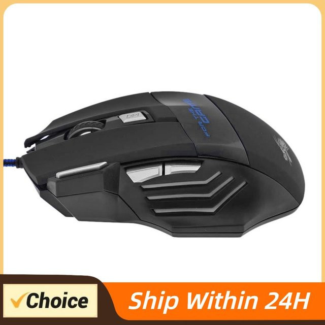 APWIKOGER Ergonomische Gaming-Maus mit 5500 DPI, 7 Tasten und Hintergrundbeleuchtung, Schwarz - Bild 1