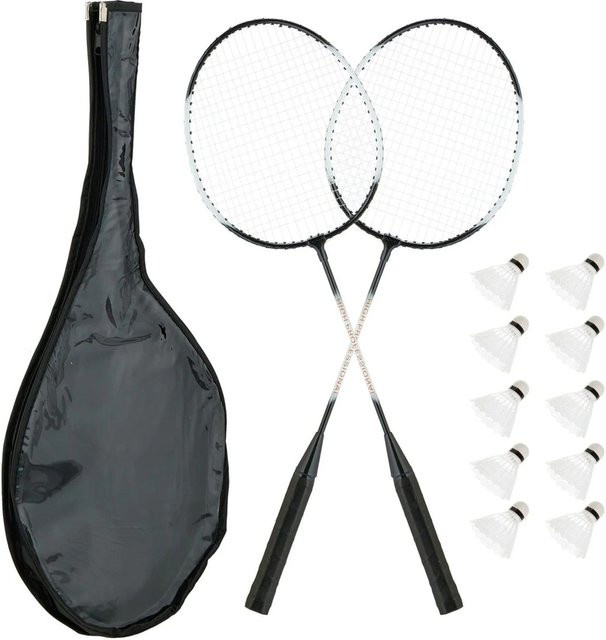 Relaxdays Badminton Set Schwarz Weiß mit Tasche - Bild 1