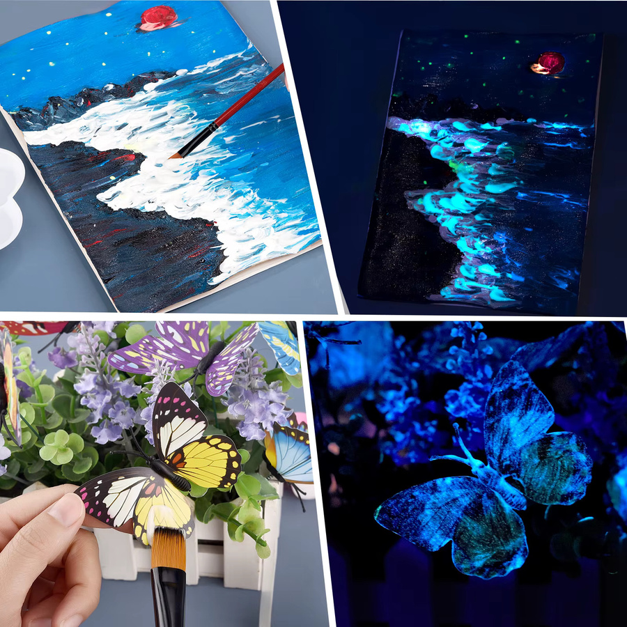 6 Stück leuchtende Pigmente in Multicolour für Acrylfarbe, Epoxidharz und DIY-Bastelprojekte - Bild 4