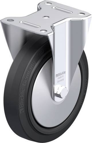 Blickle B-POEV 200XR-FA Stahlblech-Bockrolle aus verzinktem Stahl in Silber und Schwarz mit einem Rad-Durchmesser von 200 mm und einer Tragfähigkeit von max. 400 kg - Bild 1