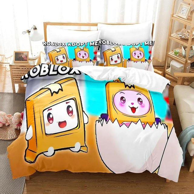 Lankybox Foxy Boxy Bettwäsche-Set für Kinder mit Cartoon-Design, B/H: 140 x 210 cm, Mehrfarbig - Bild 1