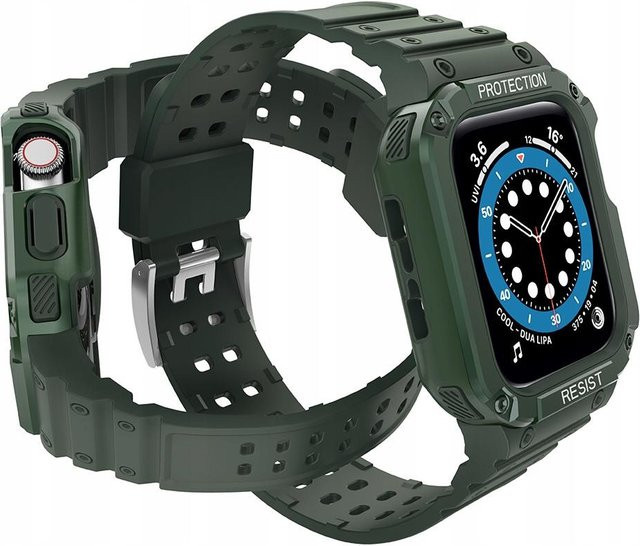 Uhrenhülle mit Schutzband für Apple Watch, Silikon, Grün, Unisex - Bild 1