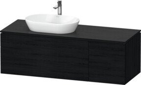 Duravit L-Cube Waschtischunterschrank in Schwarz mit Türen und Schubladen, B/T/H: 142 x 55 x 48,2 cm - Bild 1