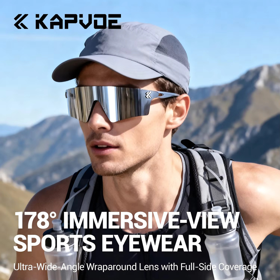 Kapvoe Sportsonnenbrille, Herren, Kunststoff, Wrap - Bild 2