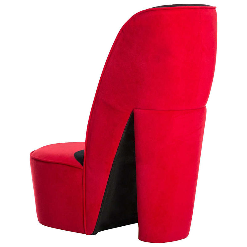 vidaXL Sessel in Stöckelschuh-Form aus Samt in Rot und Schwarz - Bild 2