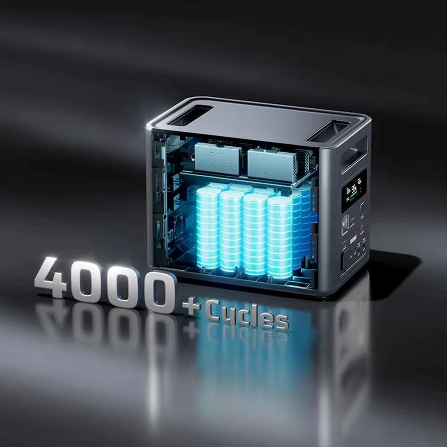 AFERIY P180pro Tragbare Powerstation 1800W 1024Wh mit LiFePO4 Akku und App-Steuerung in Schwarz/Grau - Bild 2