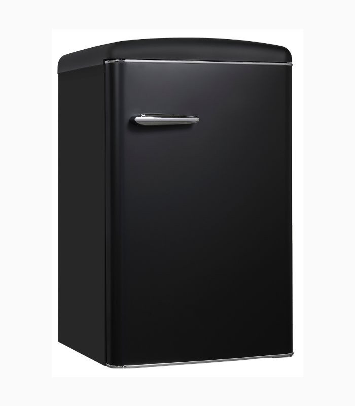 Retro Vollraumkühlschrank RKS120-V-H-160E in Mattschwarz, Standgerät mit LED-Innenbeleuchtung - Bild 2