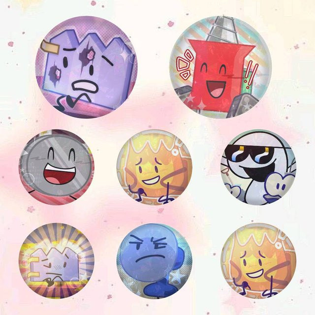 Kayou BFDI Battle For Dream Island Game Badges Button, Round Pin Brooch Badge, Bag Decor Accessories - Bild 1