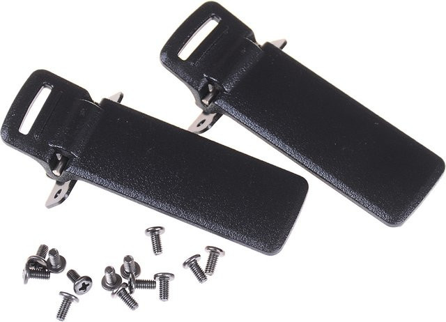 2er-Set Gürtelclips mit Schrauben als Ersatzteil für Baofeng UV-5R Walkie Talkie in Schwarz - Bild 1