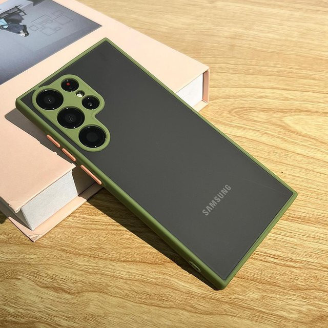 Stoßfeste Luxus Aroma Schutzhülle für Samsung Galaxy S24 S23 S22 S21 S20 Ultra FE in Transparent und Grün mit angenehmem Hautgefühl - Bild 1