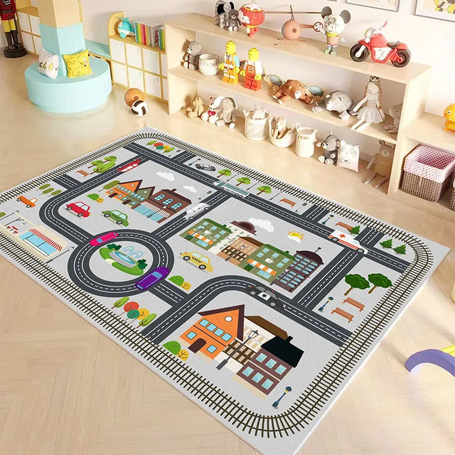 VIKAMA Cartoon-Teppich für Kinderzimmer und Wohnzimmer mit Kinder-Motiv, rechteckig, Multicolour, Breite: 120 cm, Tiefe: 80 cm - Bild 1