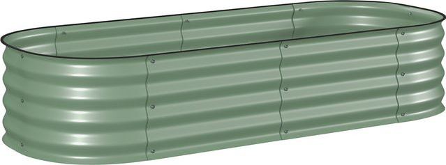 Outsunny Hochbeet aus Metall als Pflanzkasten und Gemüsebeet in Grün, B/T/H: 150 x 62 x 30 cm - Bild 1