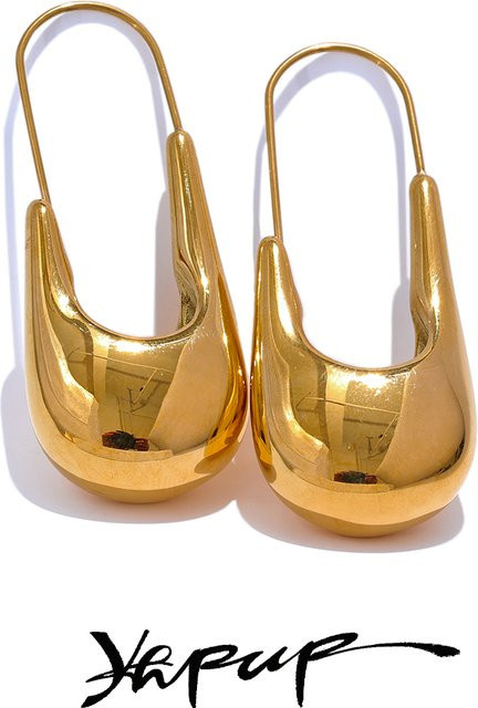 Yhpup Creolen Edelstahl, Gold, Damen - Bild 1