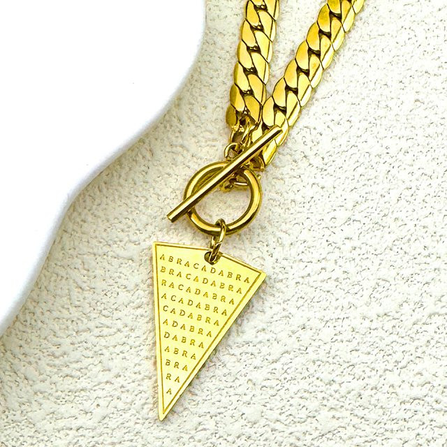 JYTF Anhänger Halskette, Edelstahl, Gold, Unisex - Bild 1