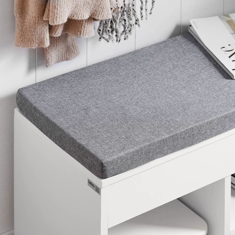 SoBuy Schuhregal mit Sitzbank für den Flur, Weiß oder Grau, B/T/H: 80 x 30 x 47,5 cm - Bild 4