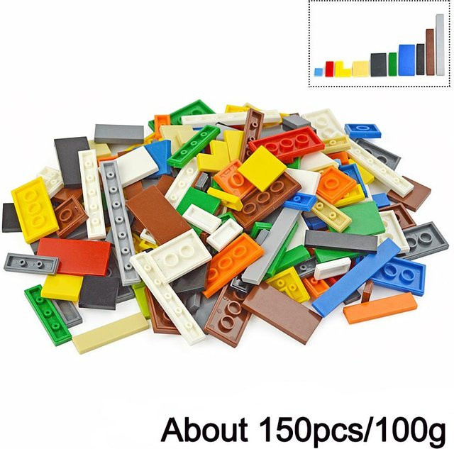 Linyi toy car Bausteine, 150-teiliges Set, Glatte Flache Platte, Bunt / Mehrfarbig - Bild 1