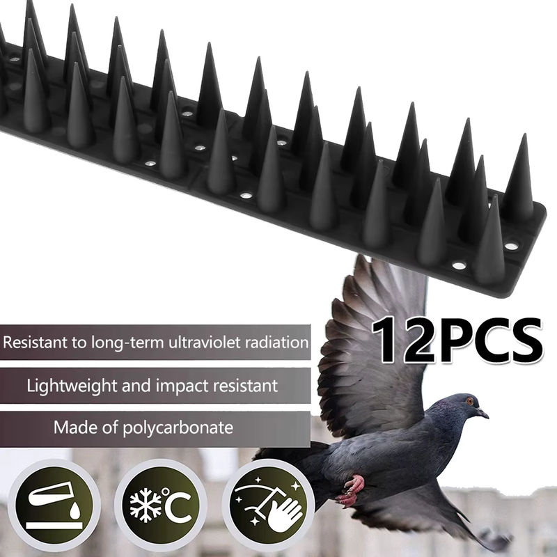 12 Stück Vogel Abwehr Spikes aus Kunststoff zur Abschreckung von Tauben und Katzen für Zaun und Wand - Bild 2