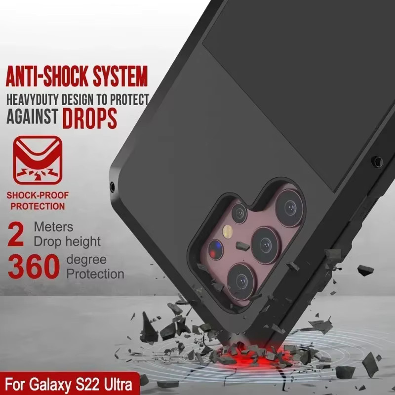 Doom Armor Metall-Aluminium-Handyhülle für Samsung S26 S25 S24 S23 Ultra Plus in Rot und Schwarz - Bild 3