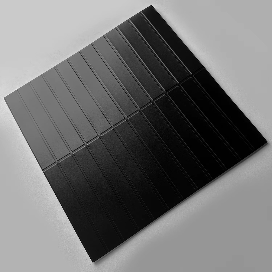 Vividtiles 3D-Wandaufkleber in Schwarz, 10 Stück selbstklebende rechteckige Wandfliesen im Bauernhaus-Stil als wasserfeste Küchenrückwand - Bild 3