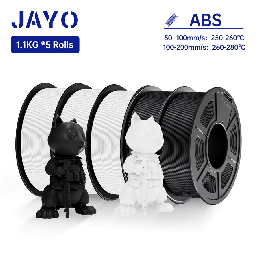 JAYO ABS 3D-Drucker-Filament Set, 5 Rollen à 1 kg, 1,75 mm Durchmesser für FDM-Drucker und 3D-Stifte - Bild 7