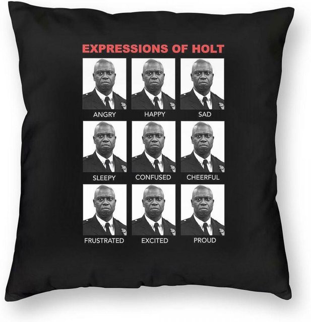 Brooklyn Nine-Nine Captain Holt Quadratischer Kissenbezug von Green Harvest aus Polyester und Leinen mit Reißverschluss, B/T/H: 18 x 18 x 18 cm - Bild 1