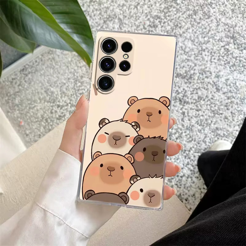 Niedliche Capybara Handyhülle aus transparentem Silikon für Samsung Galaxy S26 S25 S24 S23 S22 S21 S20 Ultra FE Plus und Modelle - Bild 3