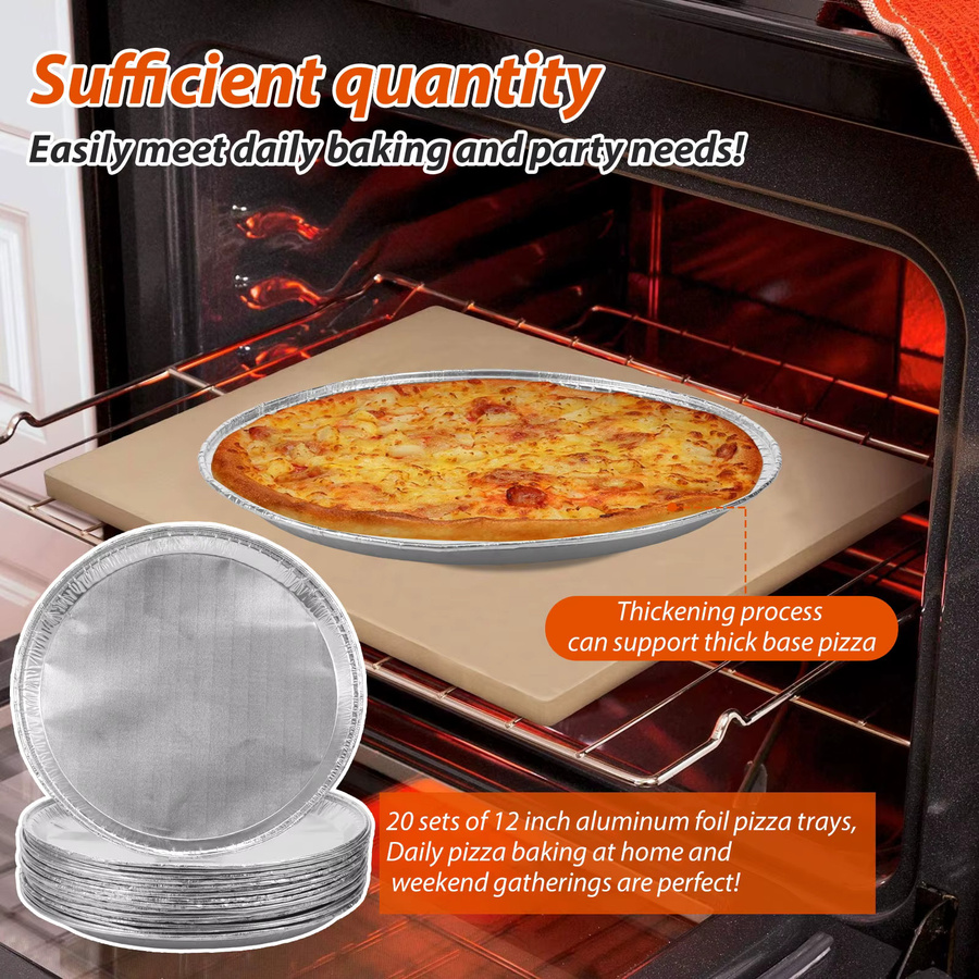 Willstar 20er Set Einweg Pizza Tabletts aus Aluminium, Rund, Silber, Durchmesser: 30,48 cm - Bild 5