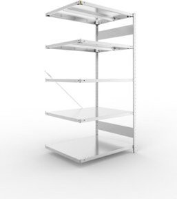 META Steckregal CLIP 330 verzinkt mit 5 Böden, Farbe: Silber, B/T/H: 200 x 100 x 80 cm - Bild 1