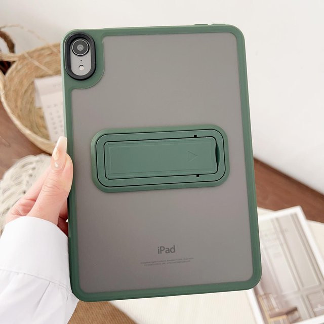 Matte Standhülle für Apple iPad Air Pro Mini verschiedene Generationen als Hartschalenabdeckung mit Ständerfunktion in Pink, Schwarz, Grau, Grün oder Blau - Bild 1