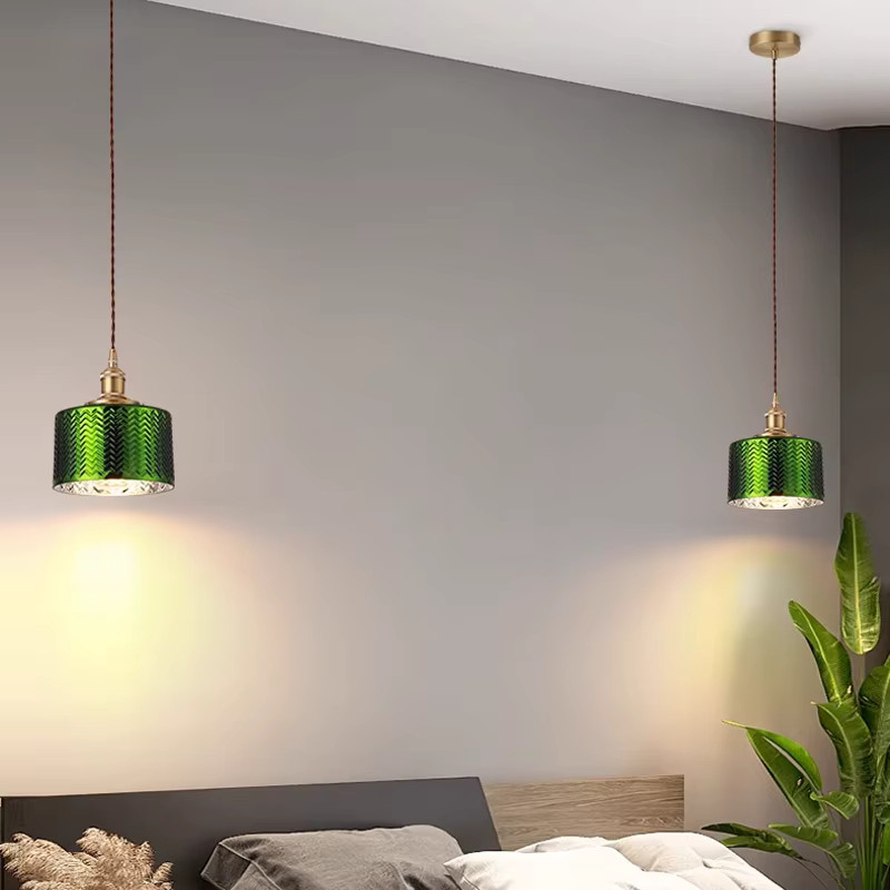 Ramalho LED Pendelleuchte aus Kupfer und Glas in Grün im nordischen Design - Bild 4