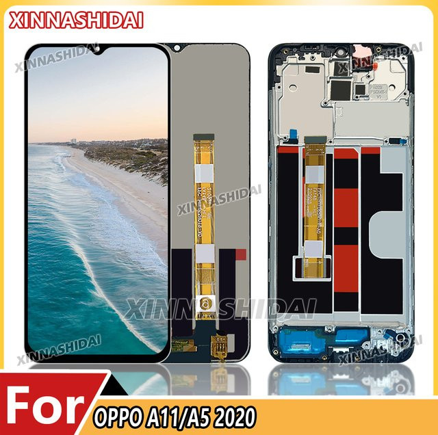 Oppo A5 A11 CPH1931 LCD-Display Baugruppe AAA+ mit Rahmen und Touchscreen in Schwarz - Bild 1