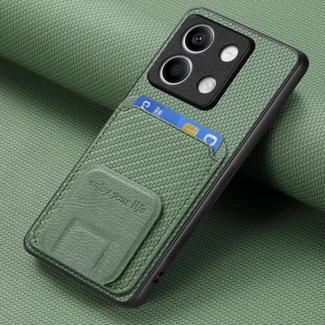 Leder Kartenetui Hülle für Xiaomi Poco X8 Pro Max 5G in Beige und Green - Bild 1