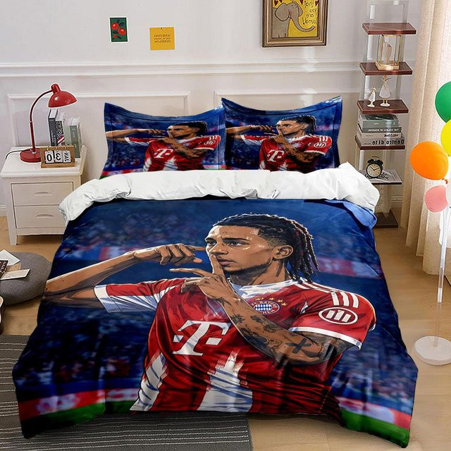 Bettwäsche-Set FC Bayern München mit Fußballspieler-Motiv, Farbe Rot, B/H: 220 x 240 cm - Bild 1