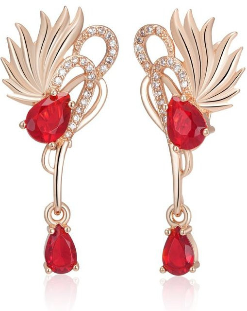 Hängeohrringe Kupfer, Roségold, Zirkonia, Damen, Vintage - Bild 1
