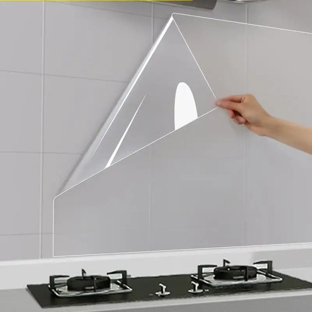 YAOJING Supermarket Wandschutzfolie aus Kunststoff, transparent, wasserdicht und ölbeständig, Breite: 40 cm, Länge: 1 m - Bild 1