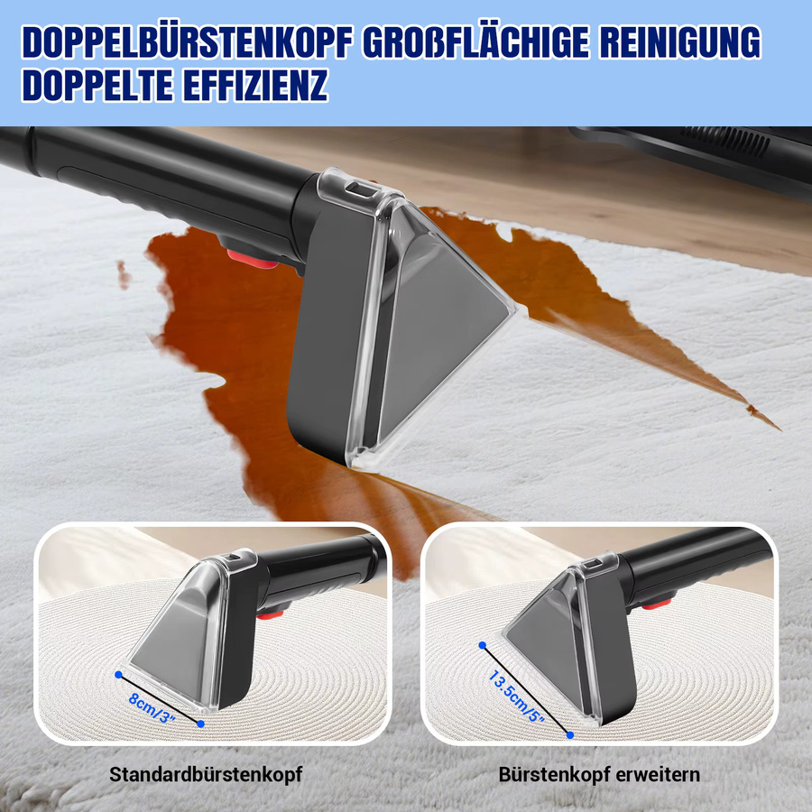 DayPlus Teppich- und Sofareinigungsgerät in Schwarz mit 5000W Leistung, elektrischer Fleckenentferner für Polster, Autositze und Treppen, B/T/H: 32,5 x 29,0 x 32,5 cm - Bild 4