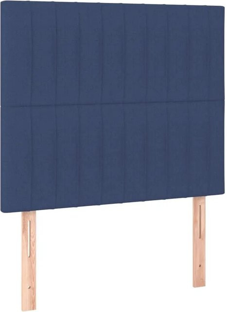 vidaXL Kopfteil gepolstert Blau Stoff B: 90 cm, T: 5 cm, H: 118-128 cm - Bild 1