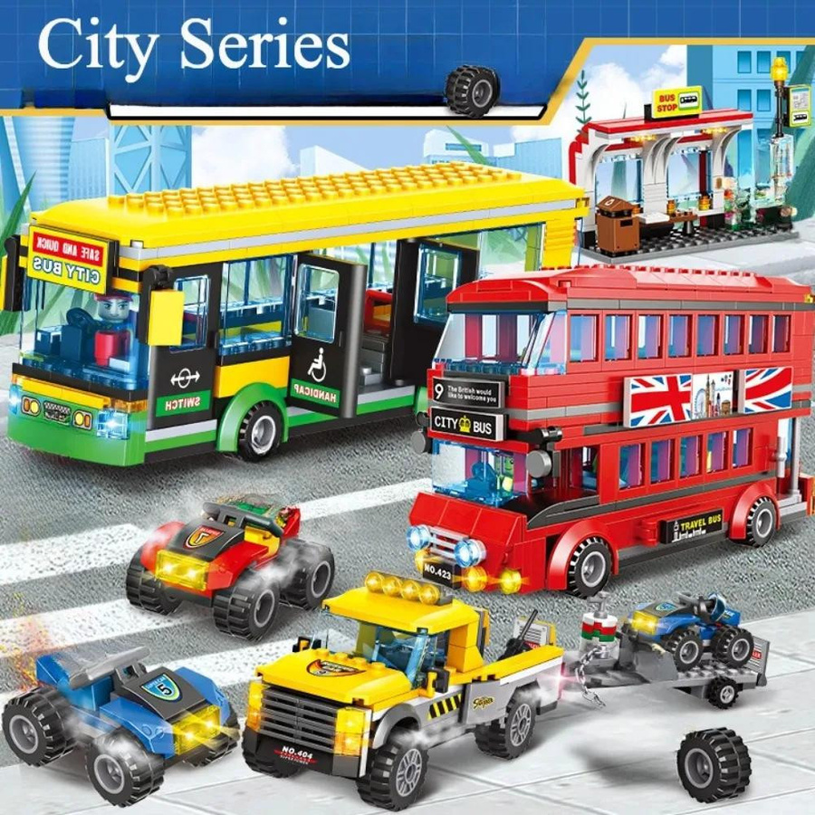 Linyi toy Bus Stadt Gelb Set - Bild 2