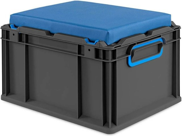 PROREGAL Eurobox Nextgen Seat Box Sitzbox Blau Schwarz 20 Liter H x B x T: 26,5 x 30 x 40 cm - Bild 1