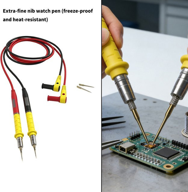 HpLive Multimeter-Messleitungen aus Silikon in Rot für präzise Spannungsmessungen - Bild 1