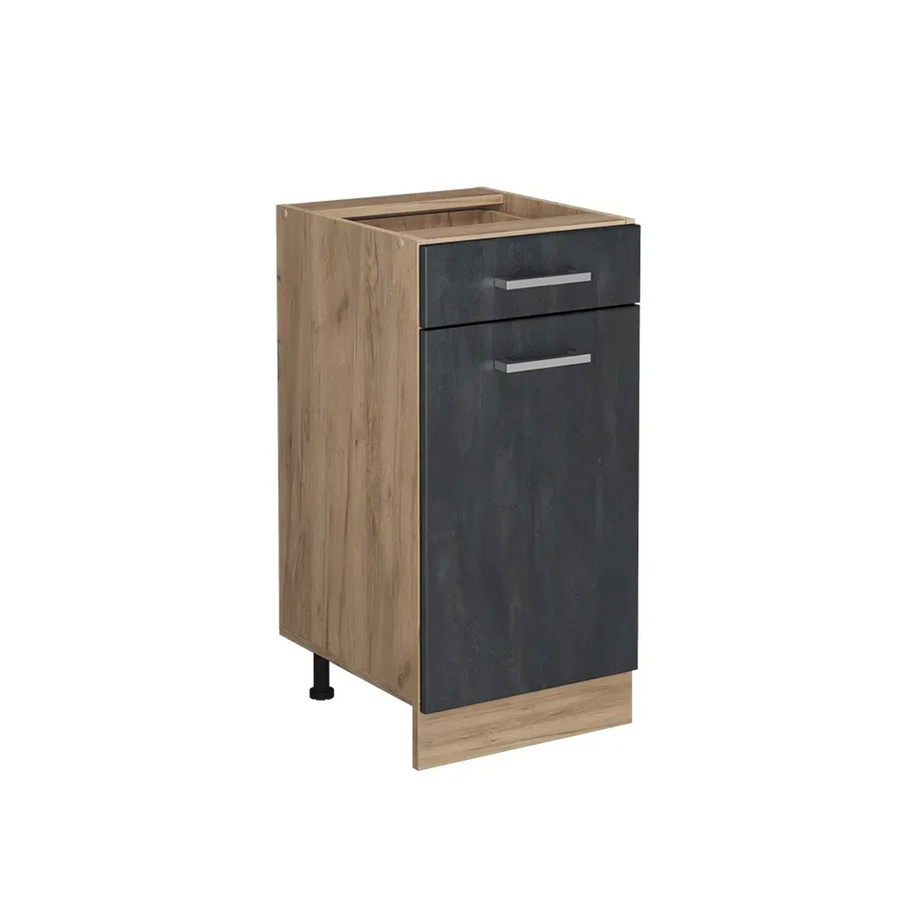 Vicco R-Line Schubunterschrank in Schwarz Beton und Eiche, Breite: 40 cm - Bild 2